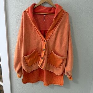 Free People Women's Jordan Jacket Orange Sz Medium
